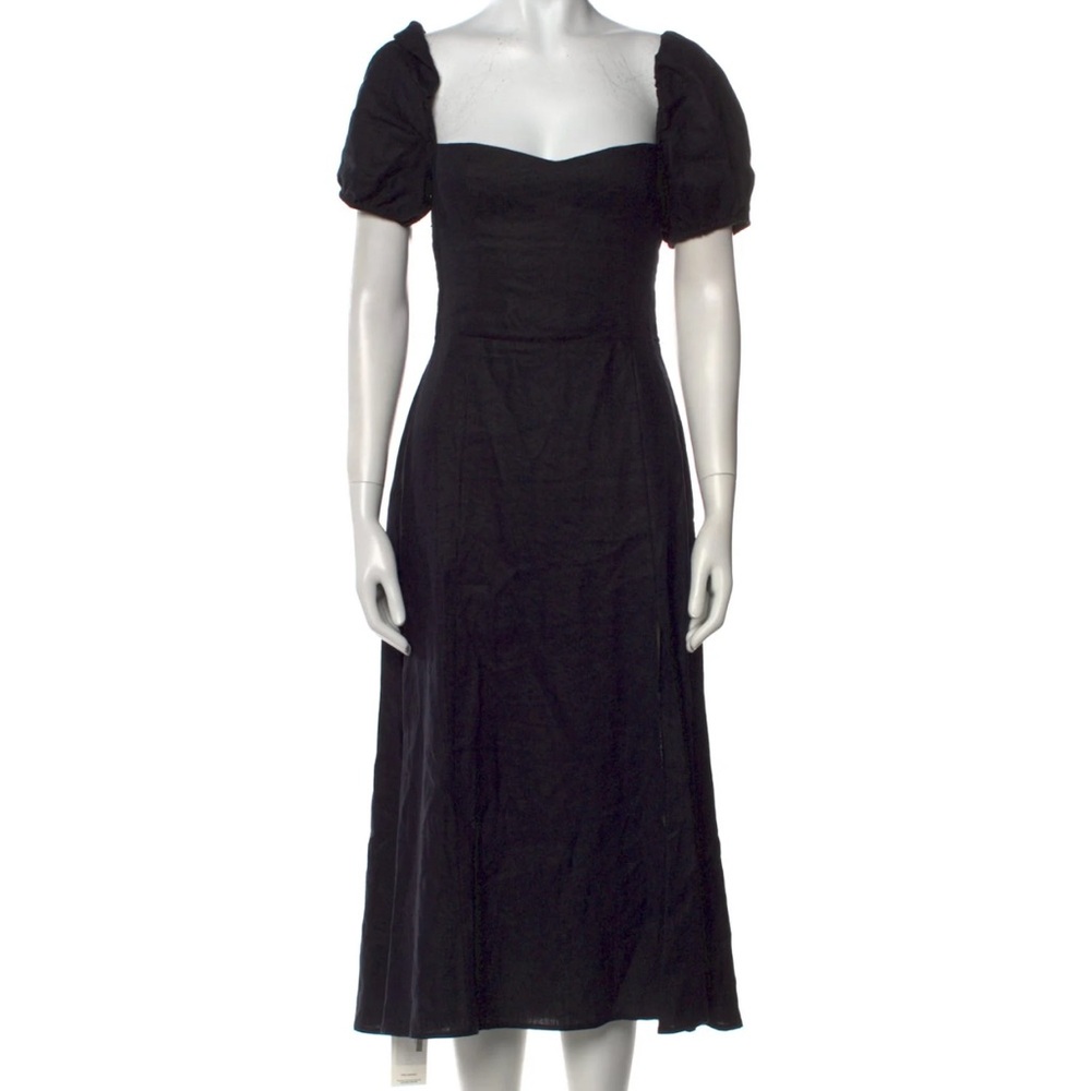 Reformation Denver Linen midi Dress w front slit, size Small in great condition